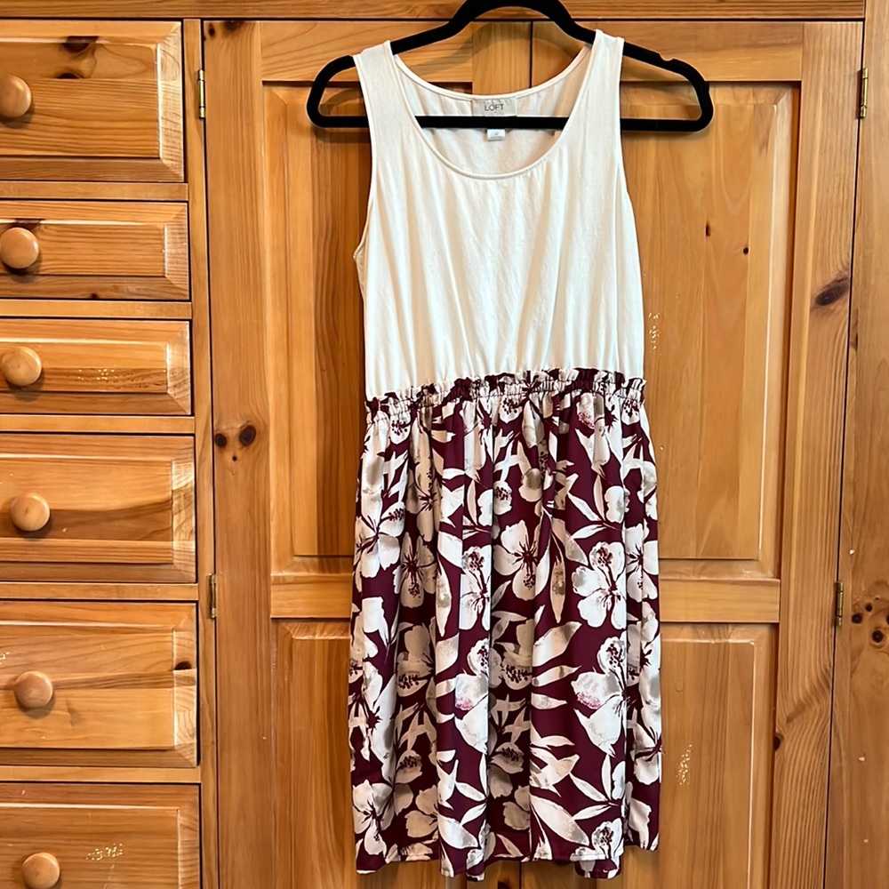 Loft Tank Dress with Hawaiian Print